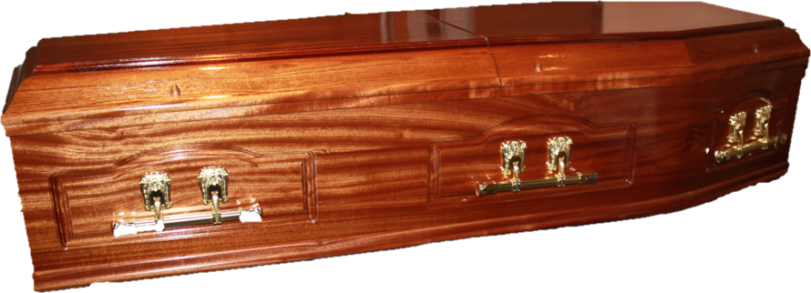 Irish oak coffin with lid closed